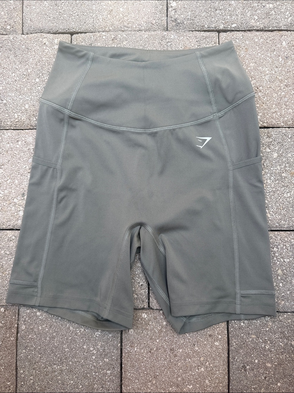 Gymshark Olive Green High-Rise Bike Shorts
